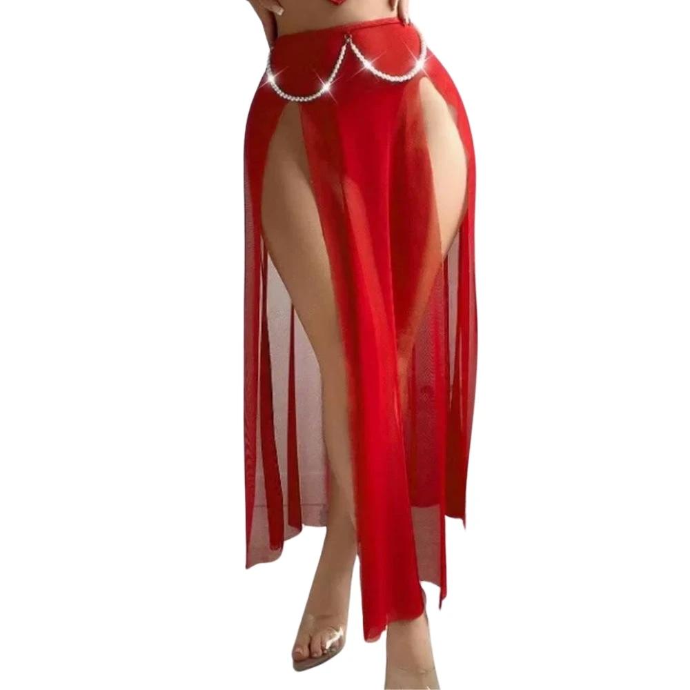 Les Secrets de Léa – Ensemble corset et jupe en satin rouge – Daisy - LSDLBoutique