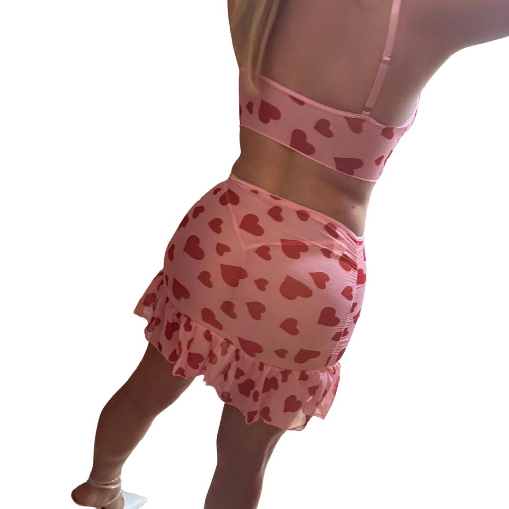 Les Secrets de Léa – Pyjama rose motif cœurs – Cherry - LSDLBoutique