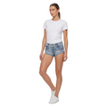 Short en Jean Femme Déchiré Taille Basse Rivets