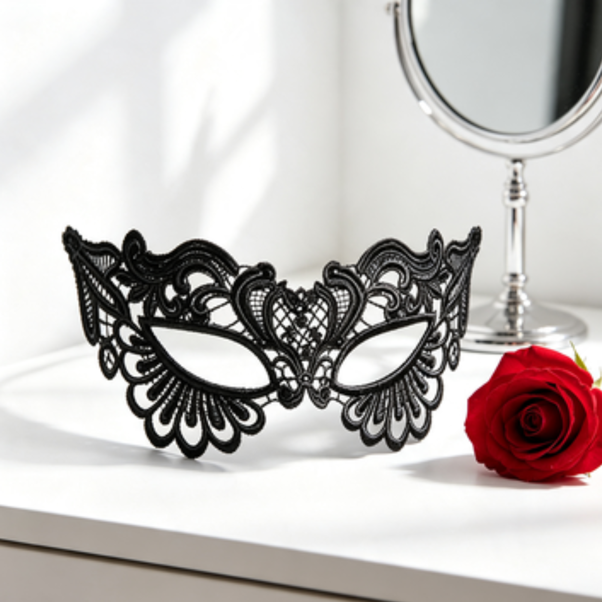 Masque de mascarade en dentelle – Loup vénitien femme – vue 7 | Les Secrets de Léa