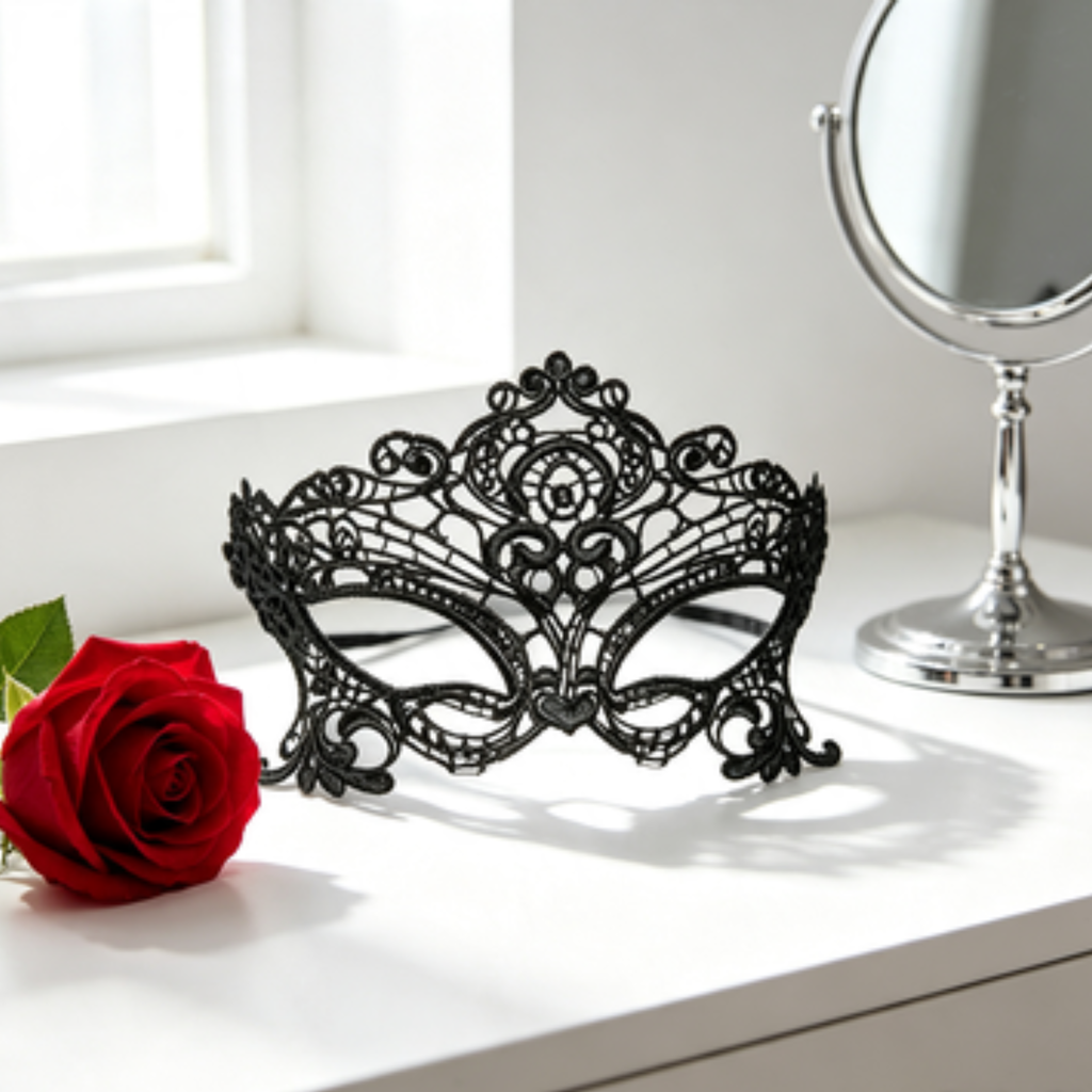 Masque de mascarade en dentelle – Loup vénitien femme – vue 17 | Les Secrets de Léa