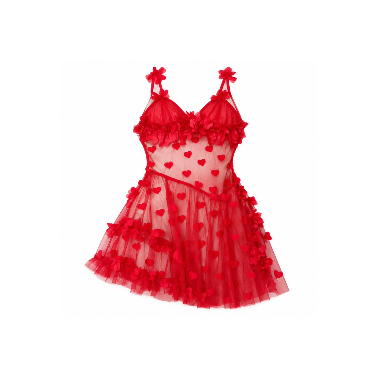 Nuisette en tulle à cœurs – Valentina