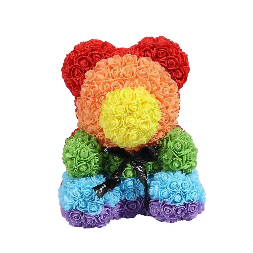 Ourson en Roses Éternelles Rouges - LSDLBoutique