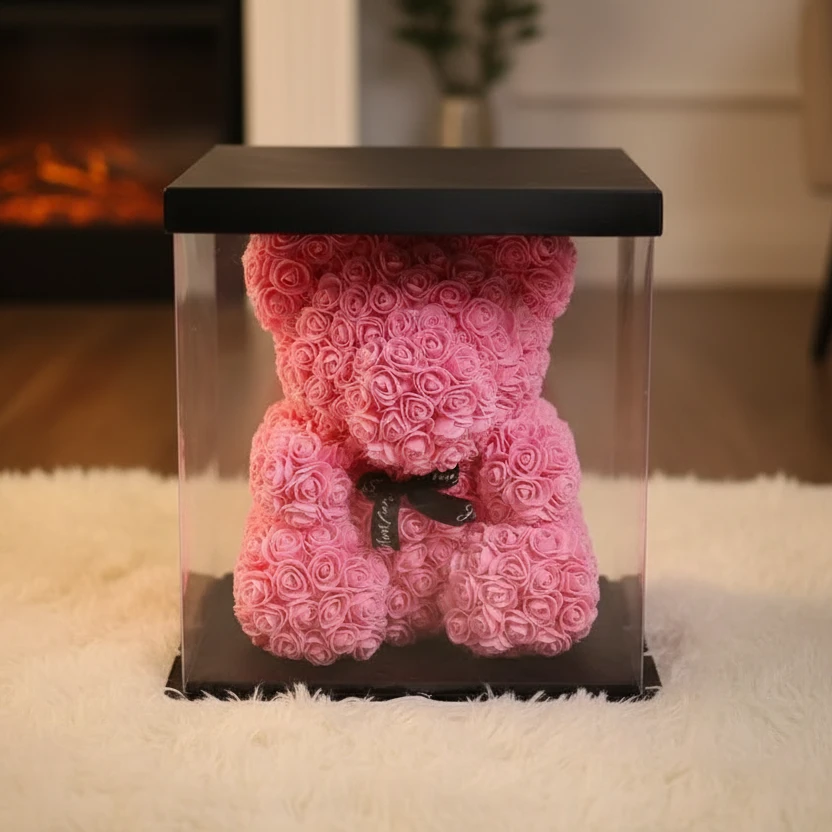 Ourson en Roses Éternelles Rouges - LSDLBoutique