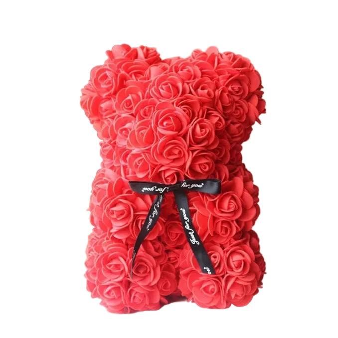 Ourson en Roses Éternelles Rouges - LSDLBoutique