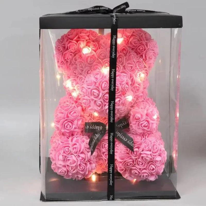 Ourson en Roses Éternelles Rouges - LSDLBoutique