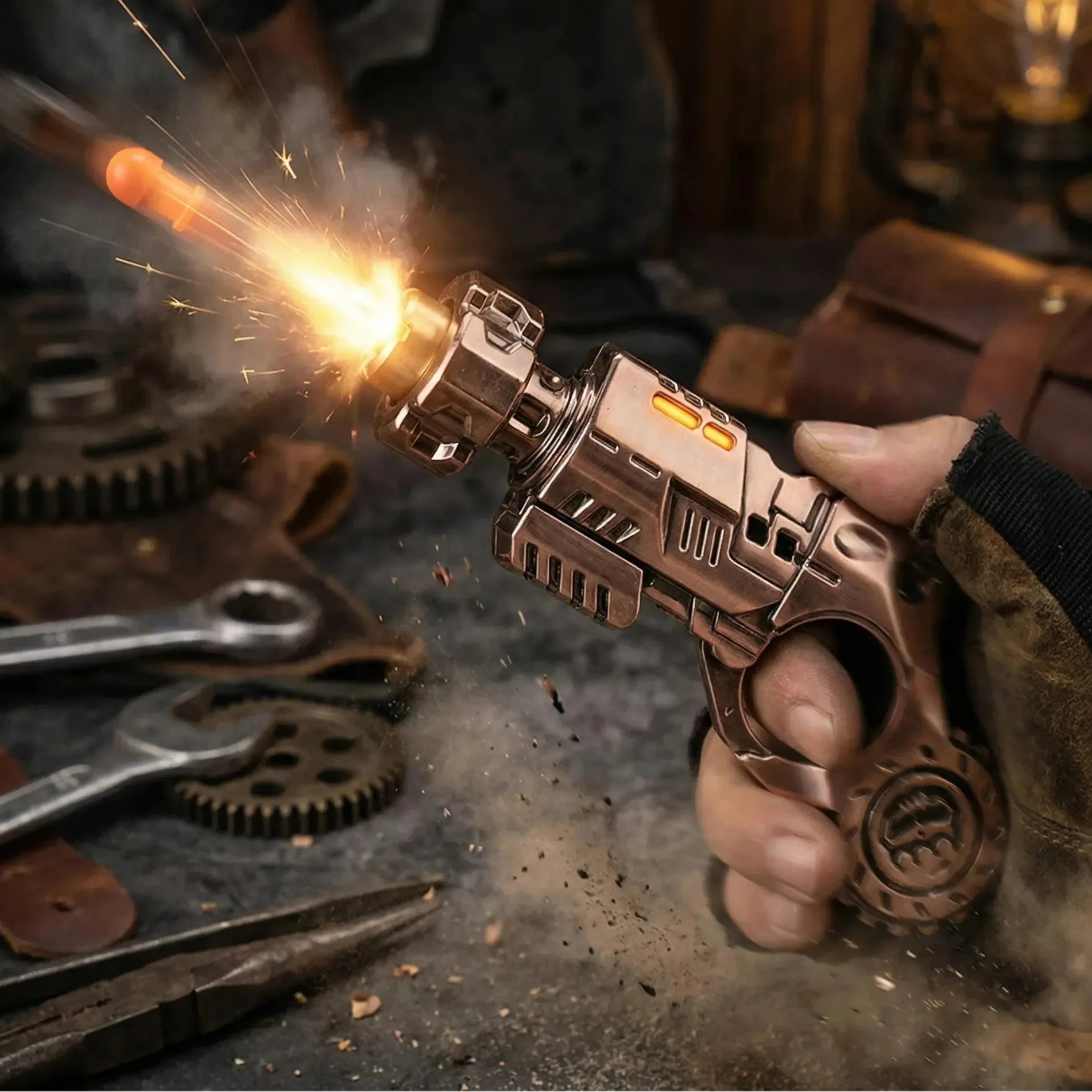 Pistolet jouet en alliage à éjection de douilles et toupie - LSDLBoutique