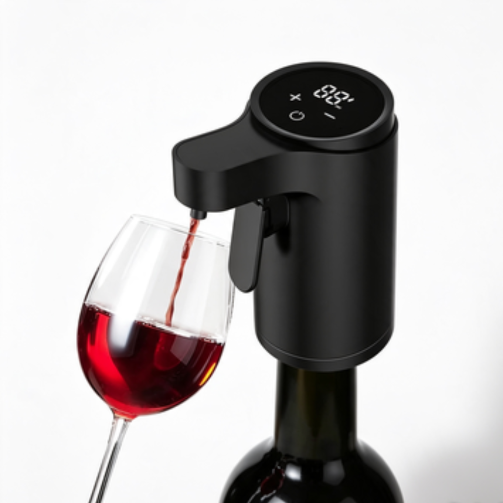 Elektrische Weinpumpe mit automatischem Belüfter und Ausgießer