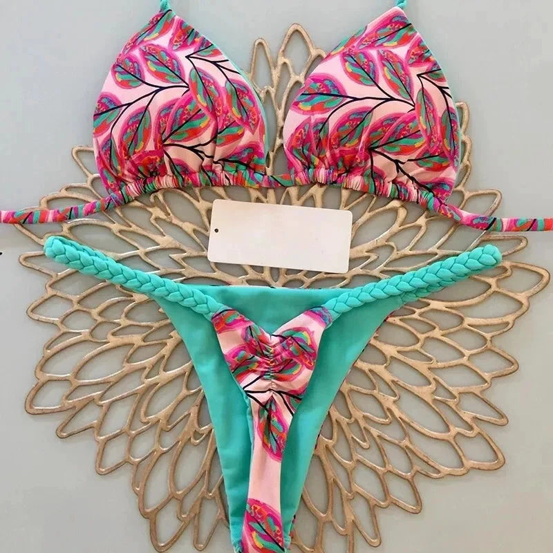 Les Secrets de Léa – Bikini imprimé G-string dos nu Ilona - LSDLBoutique