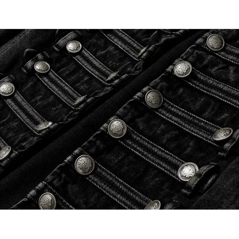 Veste en jean courte fendue à boutons amples - LSDLBoutique