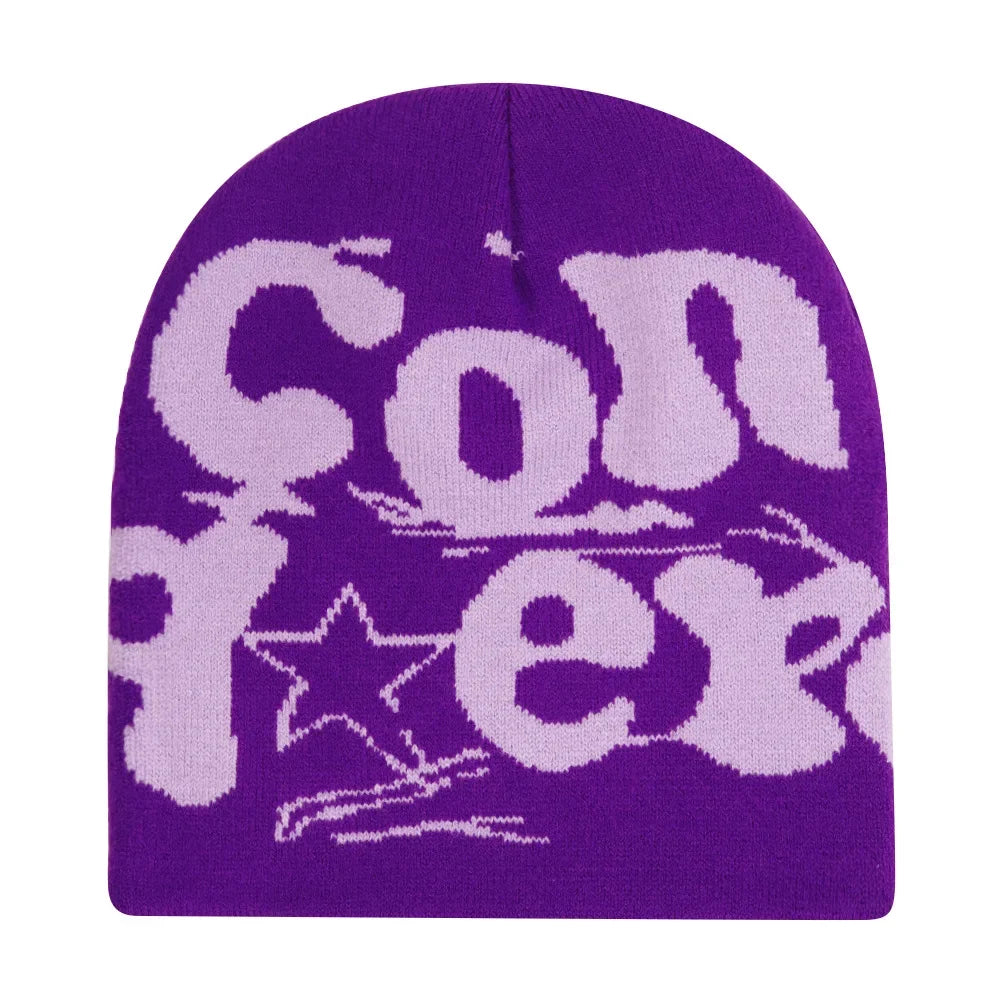 Bonnet jacquard Y2K – 100 motifs, taille unique