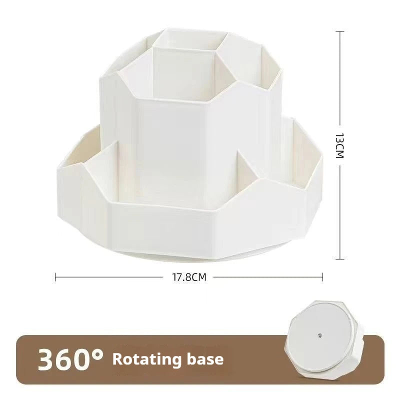 360° Rotating Desk Organizer – Multi-Compartment Pen Holder