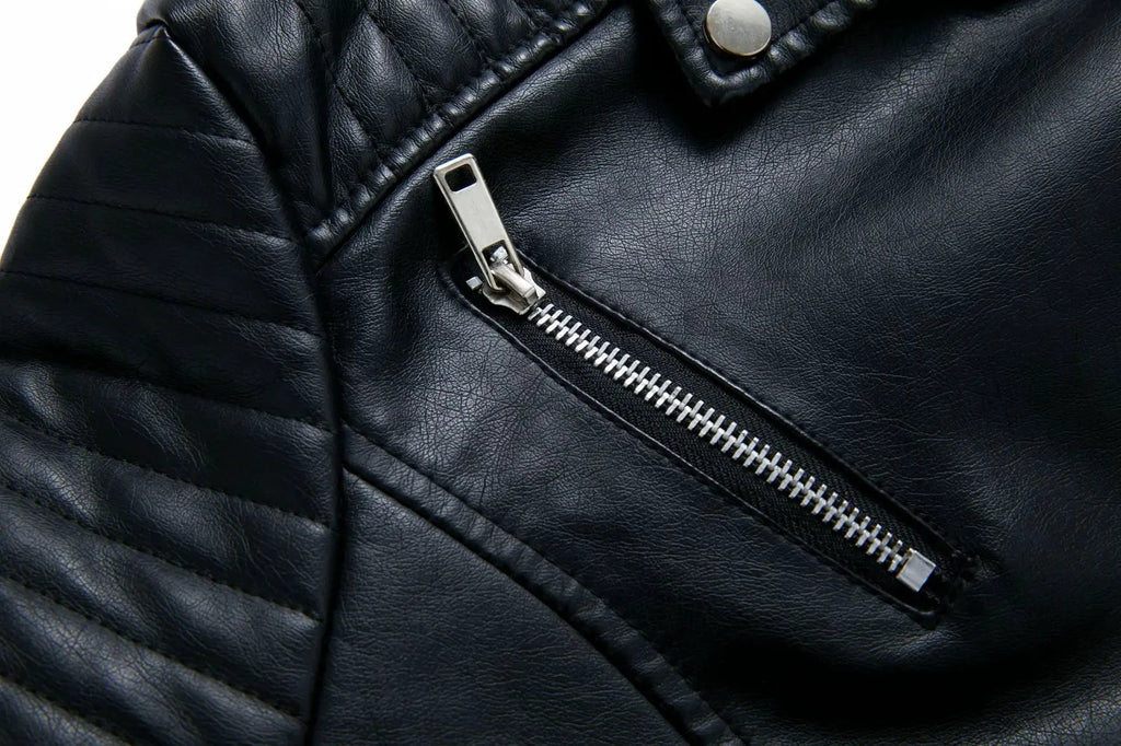 Veste Courte en Cuir Femme – Style Moto - LSDLBoutique