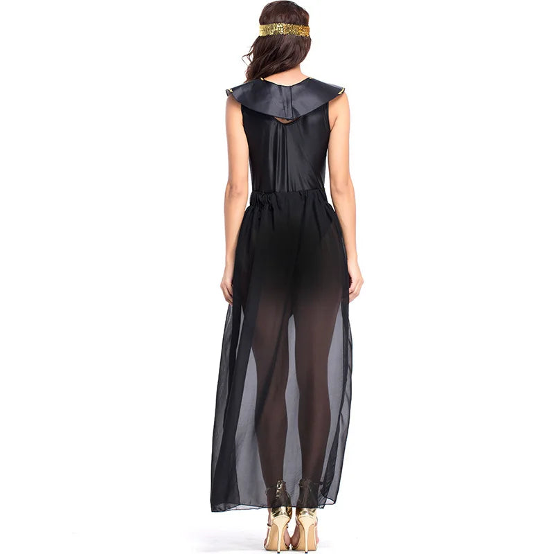 Costume Cléopâtre égyptienne – Robe dorée et coiffe – vue 5 | Les Secrets de Léa