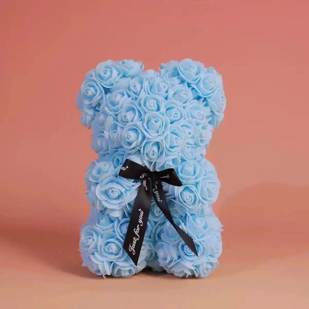 Les Secrets de Léa – Teddybär aus ewigen Rosen mit Schachtel – 25 cm