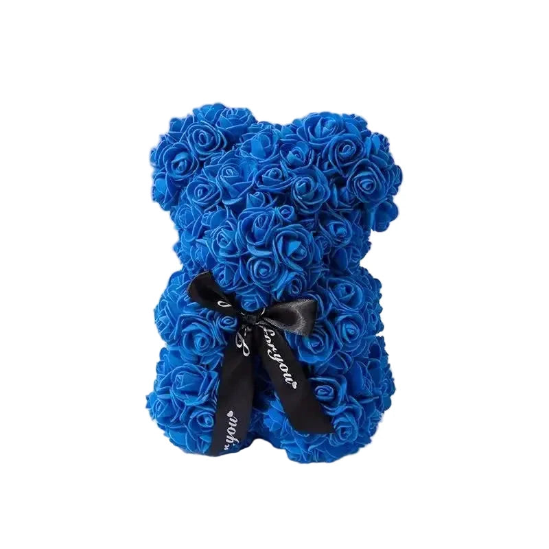 Ourson en roses éternelles avec boîte – 25 cm - LSDLBoutique