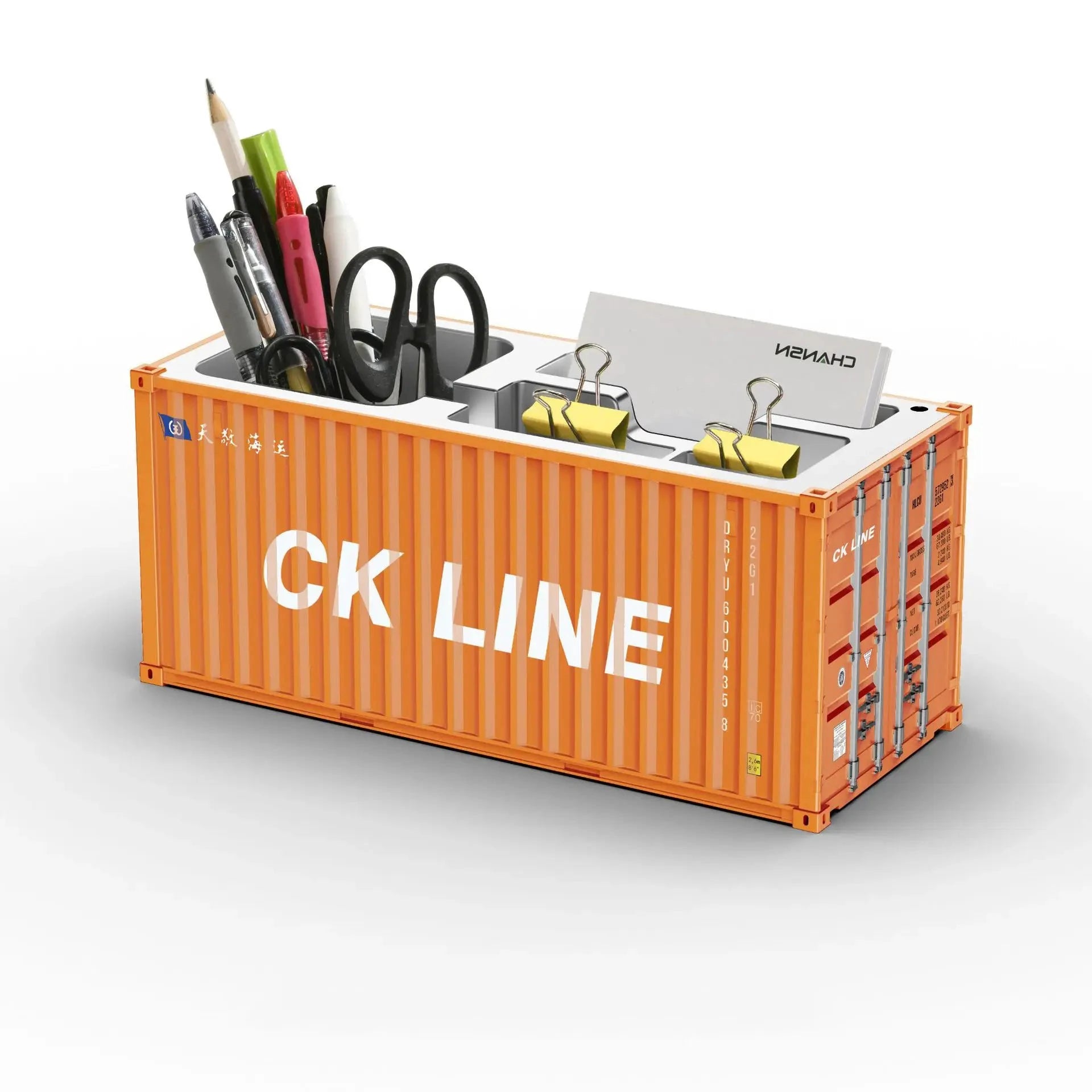 Porte-stylos design conteneur maritime – Rangement de bureau industriel – A11 | Les Secrets de Léa