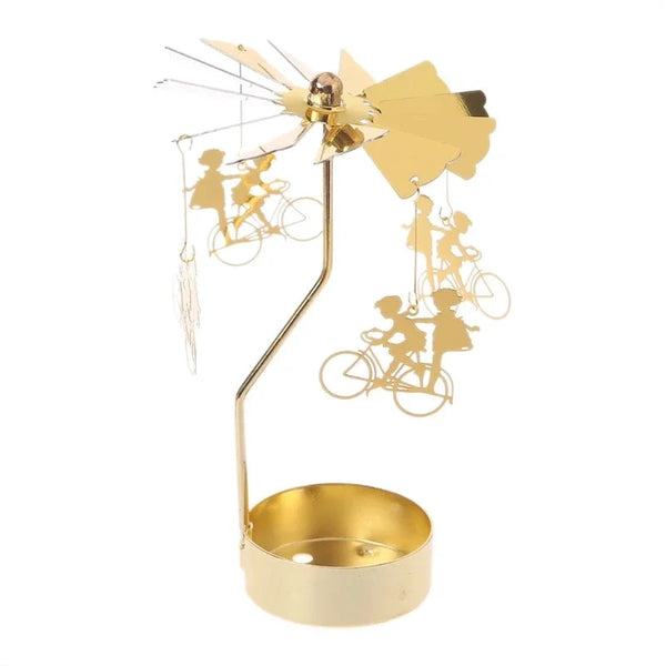 Bougeoir rotatif métal doré pour bougie chauffe-plat - LSDLBoutique