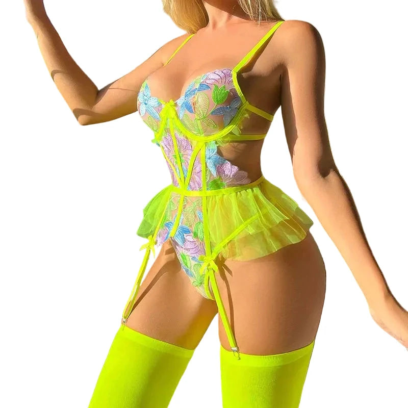 Les Secrets de Léa – Ensemble lingerie brodé dos nu – Midori - LSDLBoutique