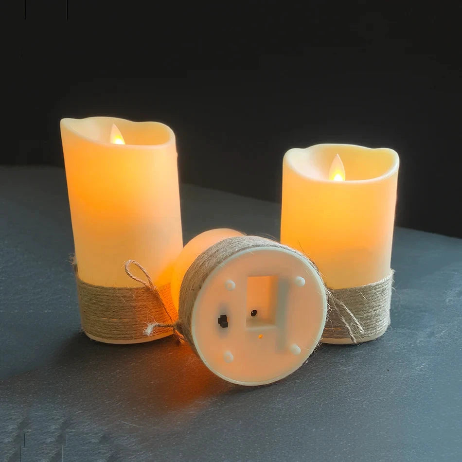 Bougies LED Sans Flamme USB Télécommande Ensemble 3 Pièces - LSDLBoutique