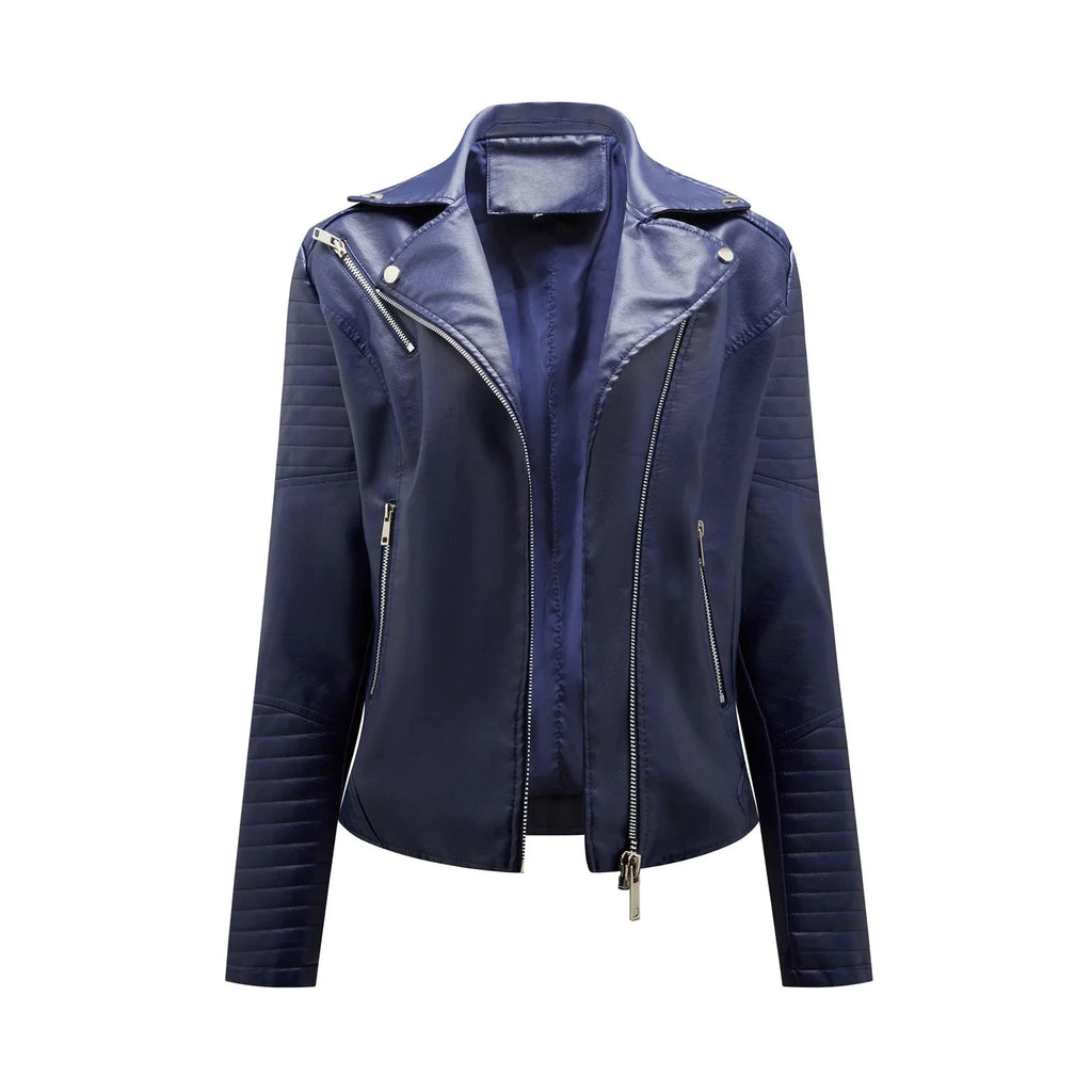 Veste Courte en Cuir Femme – Style Moto