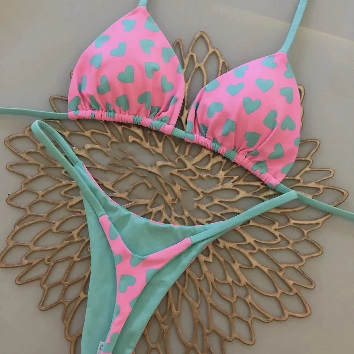 Les Secrets de Léa – Bikini imprimé G-string dos nu Ilona - LSDLBoutique