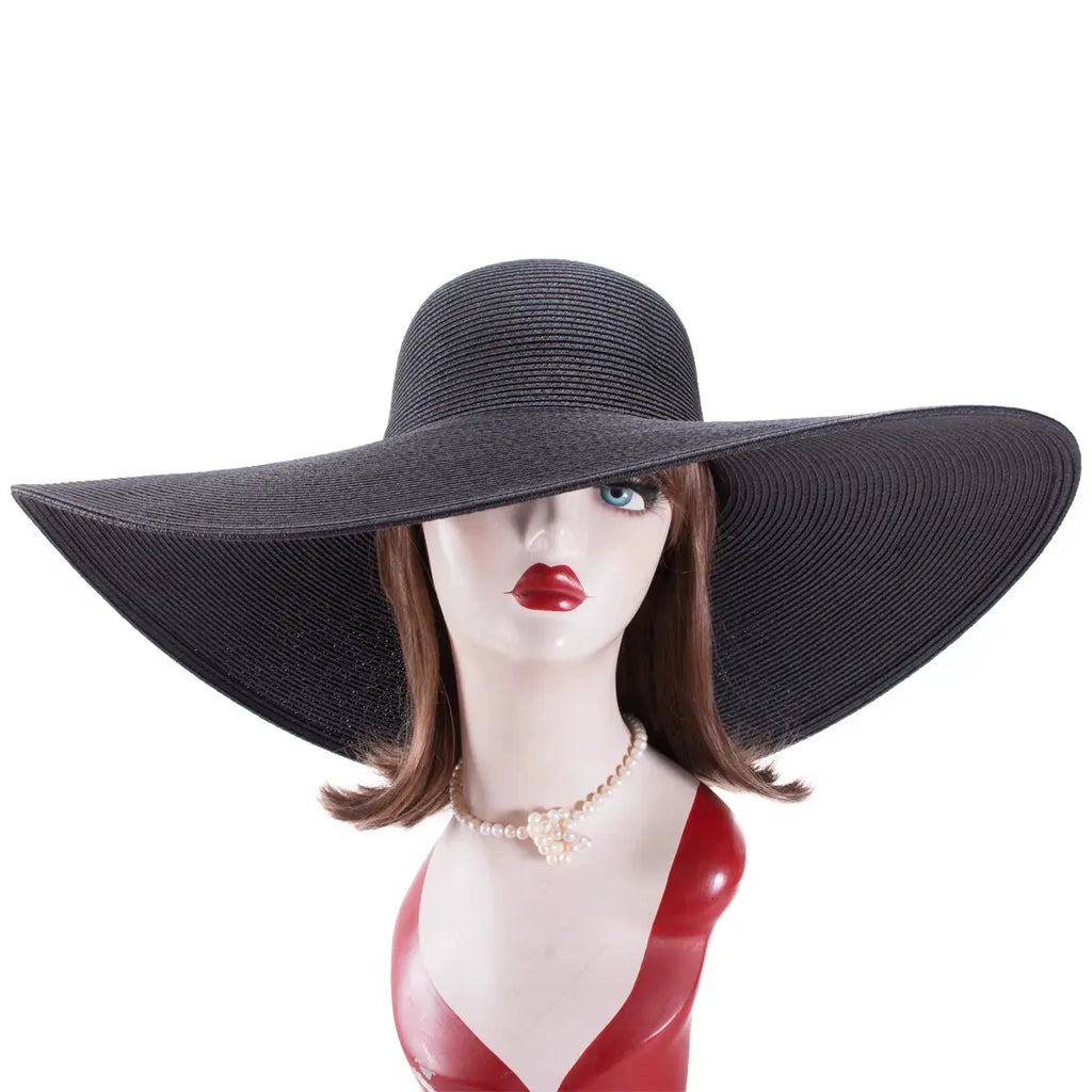 Chapeau de soleil pliable à large bord noir Lawliet A330, LSDLBoutique