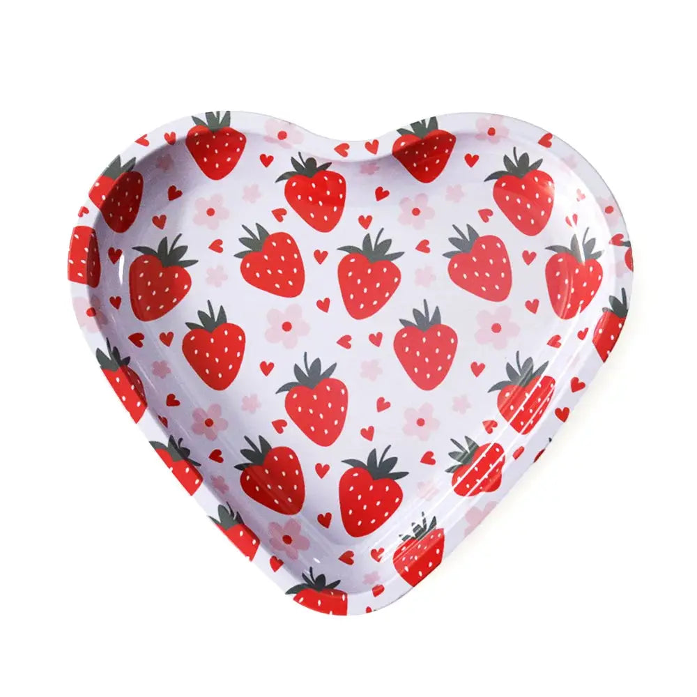 Plateau roulant en métal pour tabac – Forme coeur – 16.5x18 cm