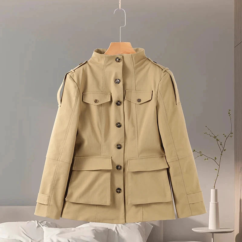 Veste pilote femme marron – Zip et revers - LSDLBoutique