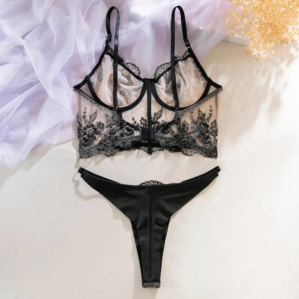 Les Secrets de Léa – Ensemble lingerie dentelle transparente élégante – Elvira - LSDLBoutique