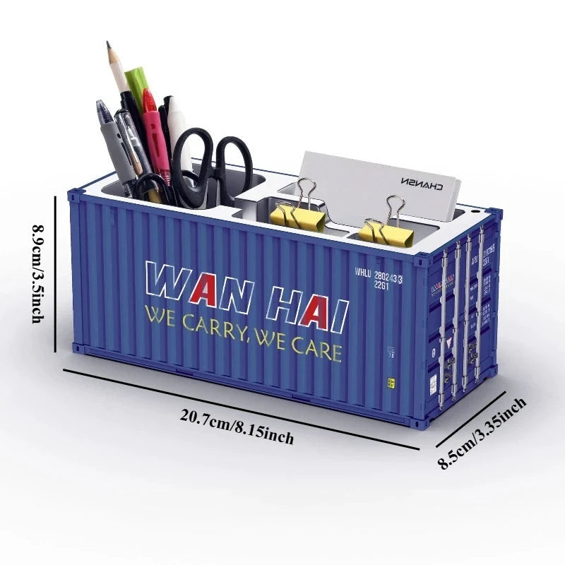Porte-stylos design conteneur maritime – Rangement de bureau industriel – vue 11 | Les Secrets de Léa