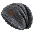 Soft Faux Fur Lined Beanie Hat Slouchy Winter Knit Cap Uses for Men Women Casual Outdoor Activities