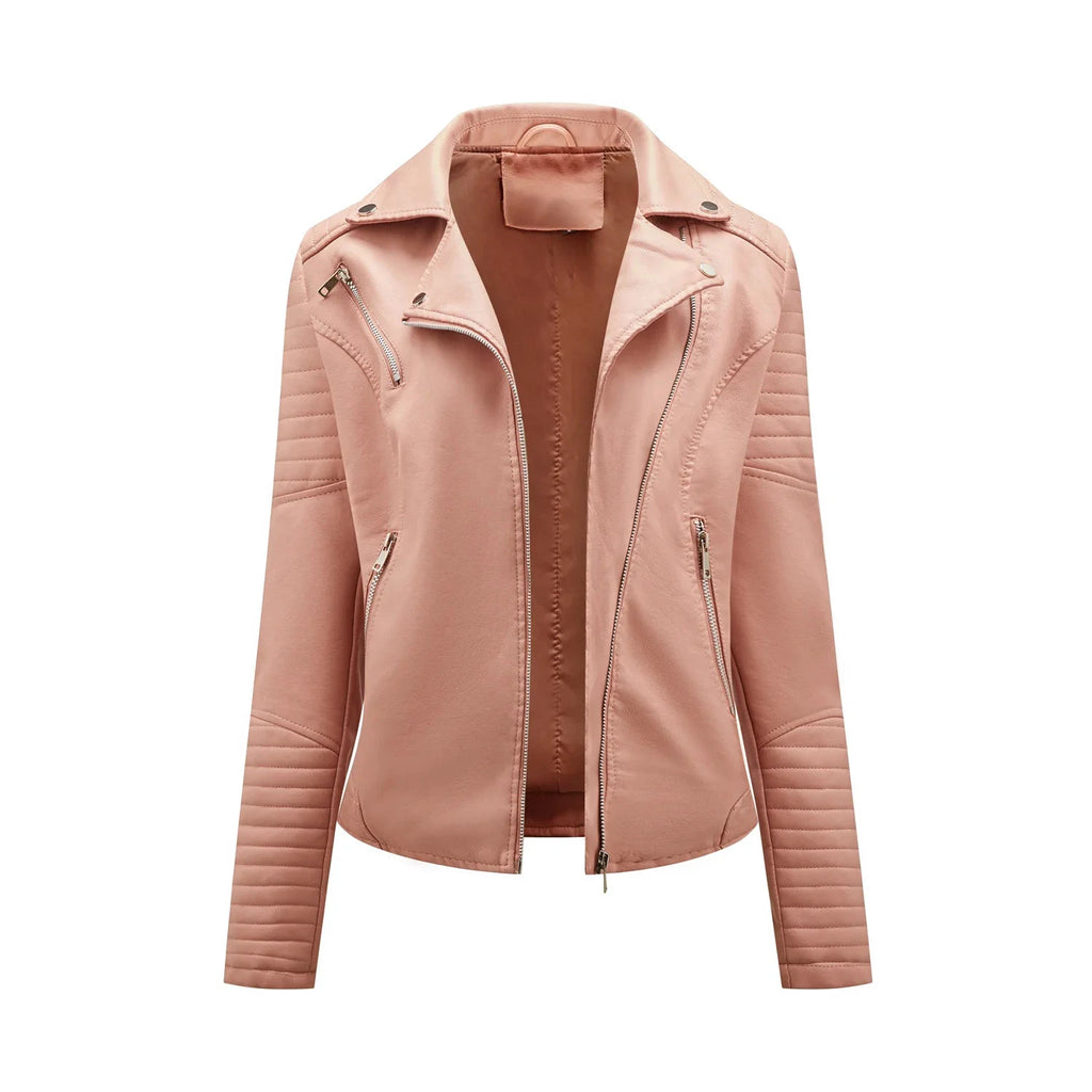 Veste Courte en Cuir Femme – Style Moto - LSDLBoutique