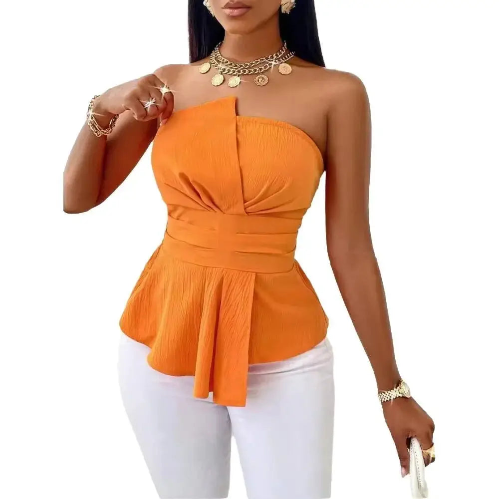 Top bustier peplum à ceinture - LSDLBoutique