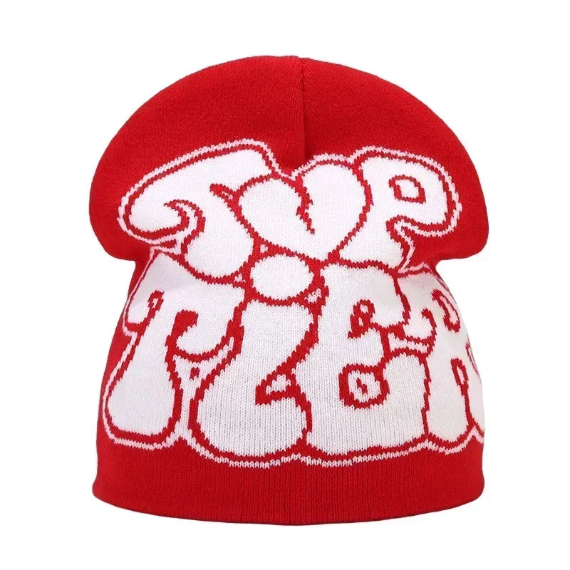 Bonnet jacquard Y2K – 100 motifs, taille unique