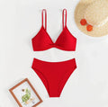 Sexy Ladies' Two-Piece Triangle Bikini Swimsuit Attractive Poolwear Comfortable Fabric Fashionable Design for Women – Rouge