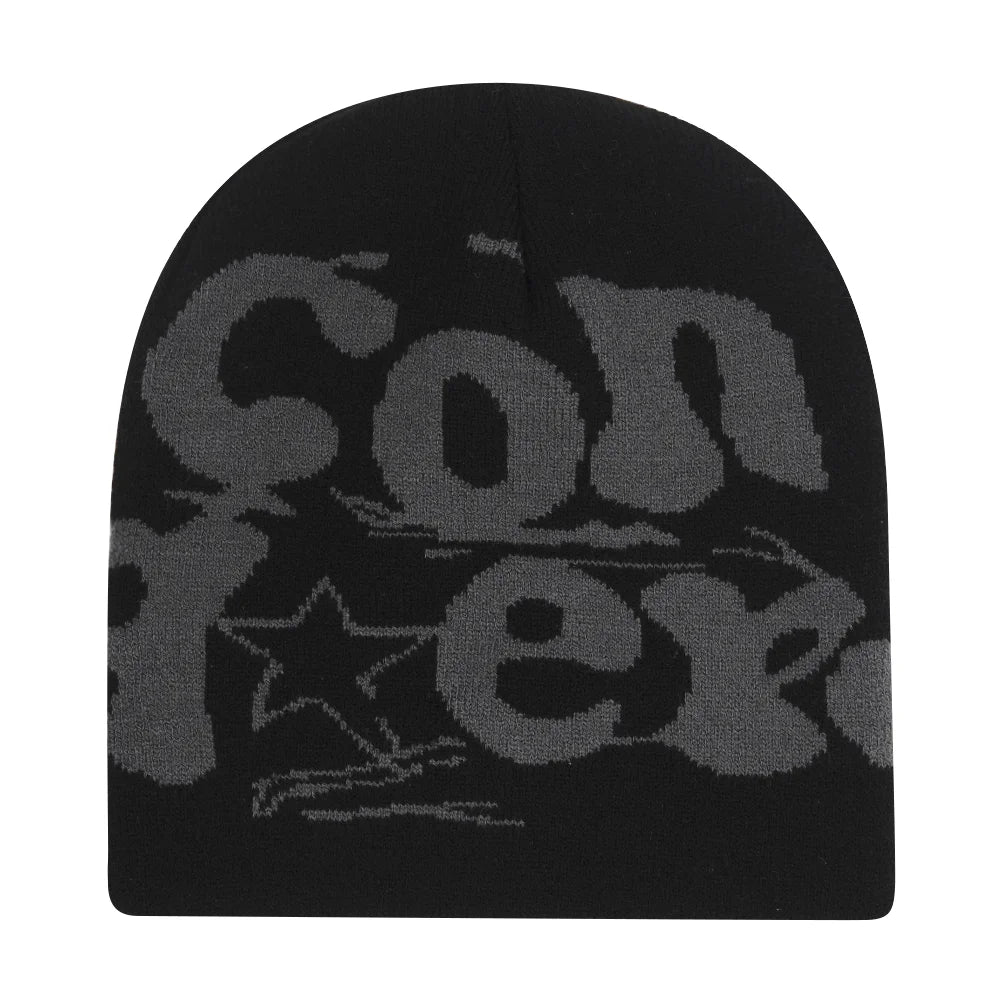 Bonnet jacquard Y2K – 100 motifs, taille unique