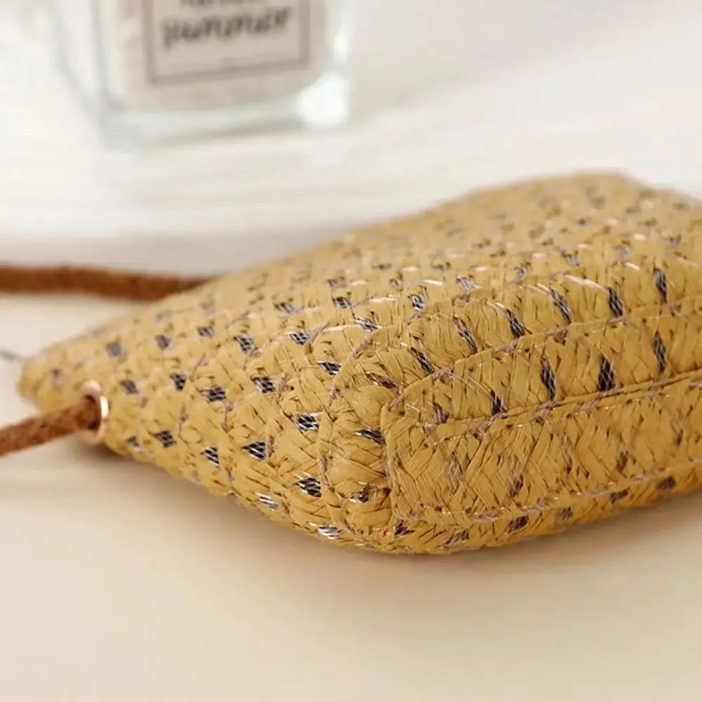 Mini sac en paille tressée, naturel, fait main — LSDLBoutique, accessoire enfant été