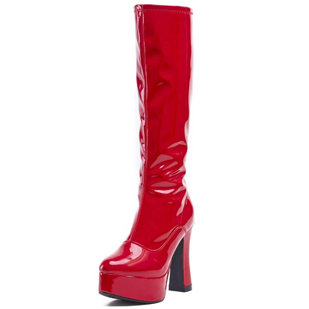 Bottes femme genou haut – Talons épais et plateforme - LSDLBoutique