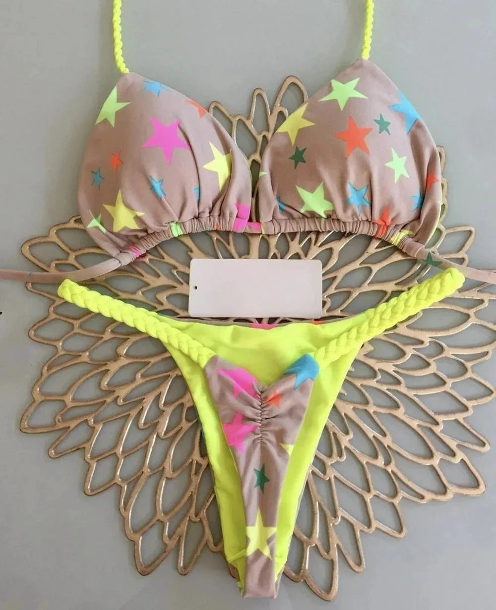 Les Secrets de Léa – Bikini imprimé G-string dos nu Ilona - LSDLBoutique