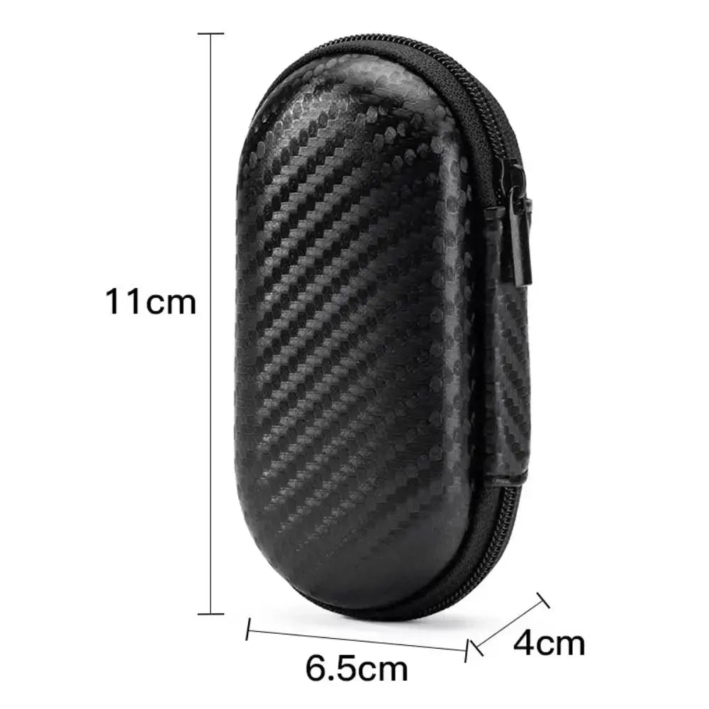 Etui de transport rigide en EVA noir; boîtier compact 11×6,5×4 cm à fermeture éclair