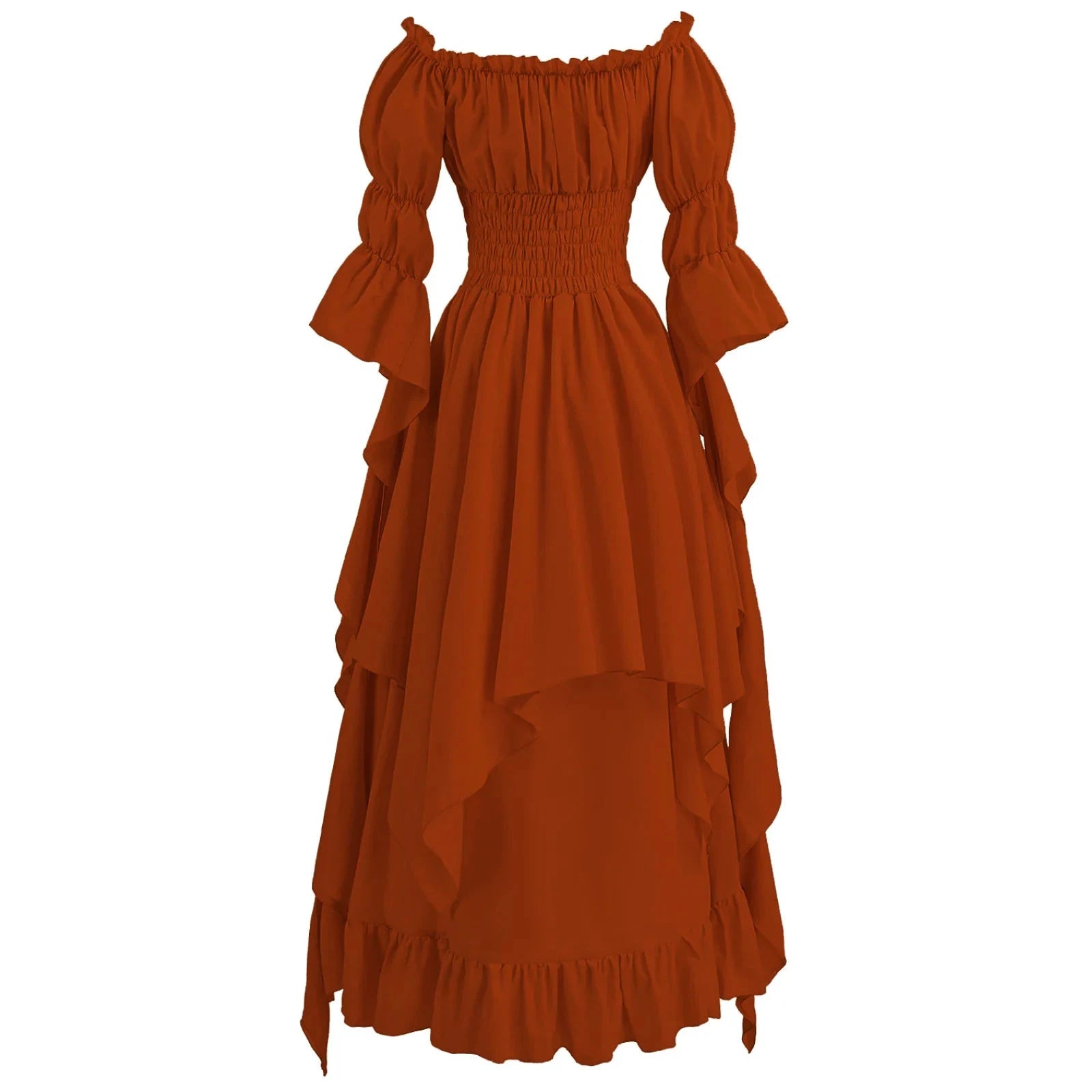 Robe longue style médiéval manches longues encolure élastique - LSDLBoutique