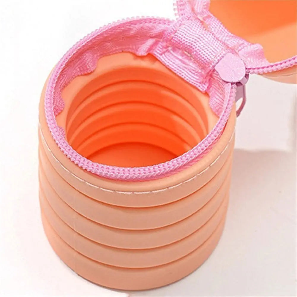 Cartoon Animal Foldable Silicone Pencil Case Flexible Desk Organizer Stationery Storage Bag… – vue 5 | Les Secrets de Léa