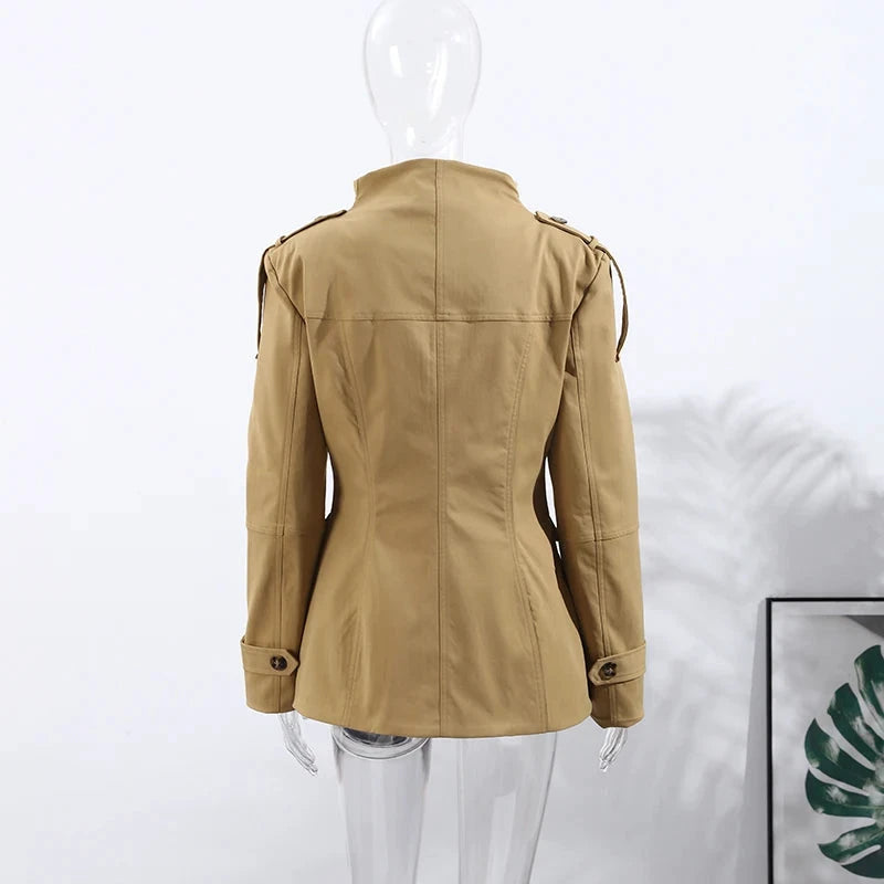 Veste pilote femme marron – Zip et revers - LSDLBoutique