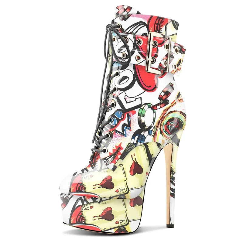 Bottines vernies à talon aiguille et plateforme - LSDLBoutique