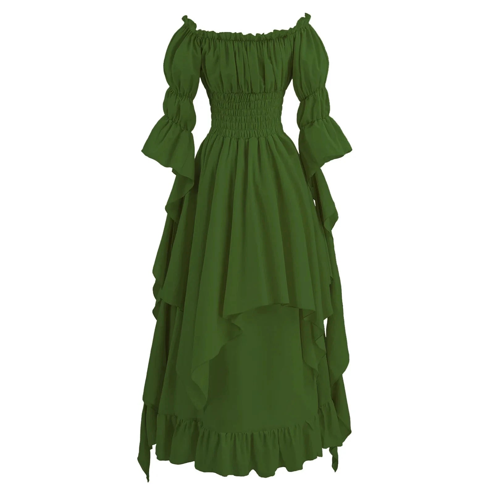 Robe longue style médiéval manches longues encolure élastique - LSDLBoutique