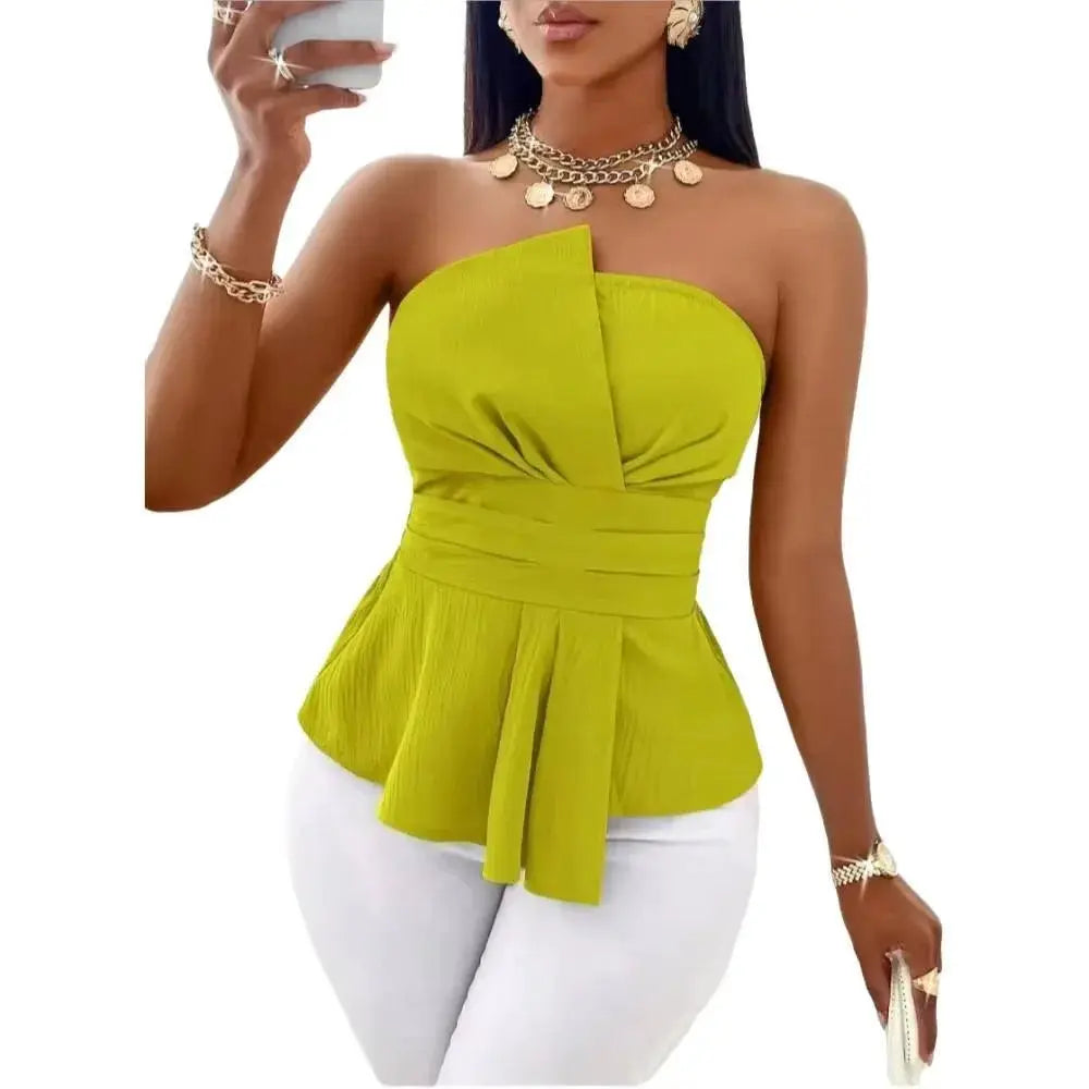 Top bustier peplum à ceinture - LSDLBoutique