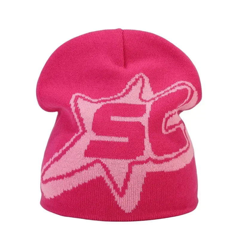 Bonnet jacquard Y2K – 100 motifs, taille unique