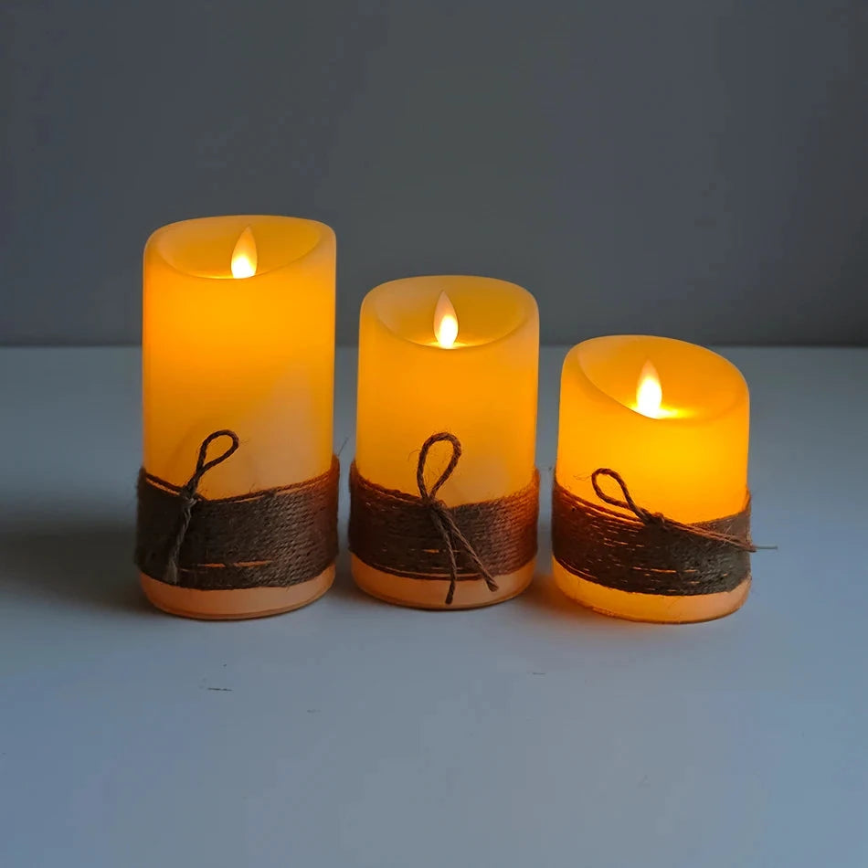 Bougies LED Sans Flamme USB Télécommande Ensemble 3 Pièces - LSDLBoutique