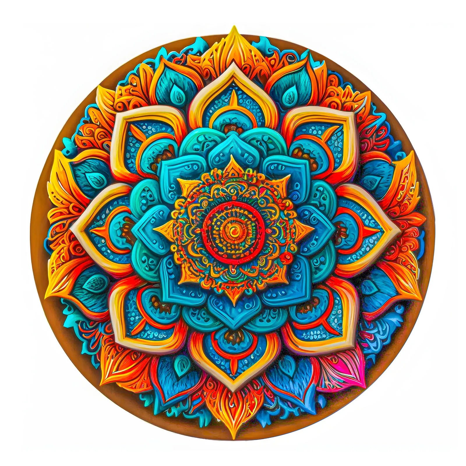 Floral & Animal Pattern Wooden Puzzle – Unique Flower